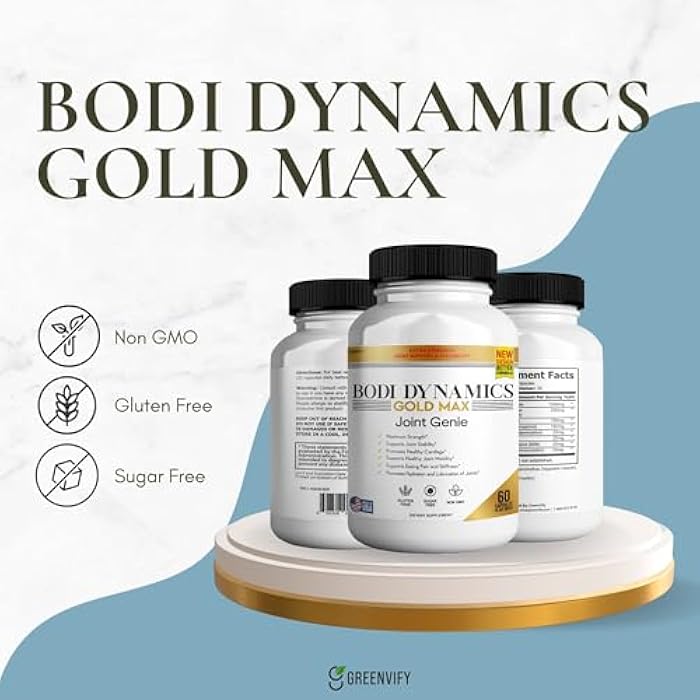 GREENVIFY Bodi Dynamics Gold Max Joint Genie, Extra Strength Joint Support Supplement, 1500mg Glucosamine, 60 Capsules, 20 Day Supply (1) - Image 5