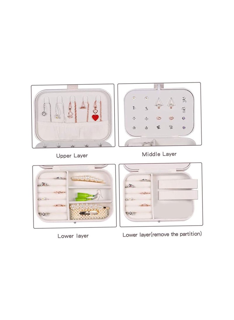 GGOOT Travel Jewelry Case Double Layer Small Earring Necklace Bracelet Organizer Box Display Holder,Jewelry Organizer - Image 5