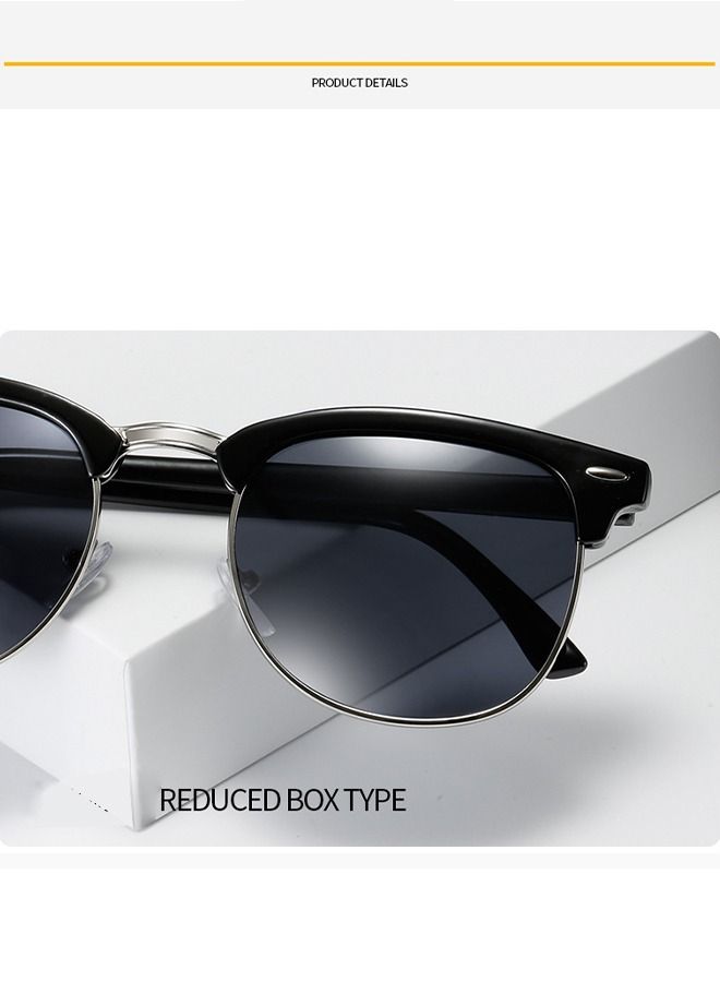 Generic Sunglasses Square Oversized Sunglasses for Women Men 2Pcs UV Protection Anti Eyestrain Big Flat Top Fashion  Rimless Shades for Driving Traveling Trendy All-match Sunglasses - Image 4