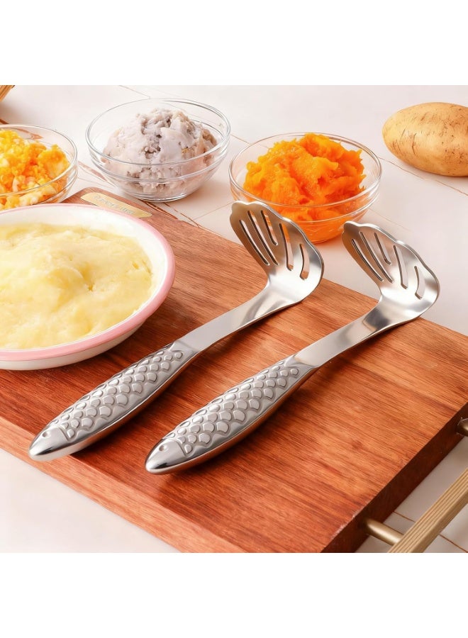 سيوسي Fish Shaped Potato Masher, Potato Ricer and Smasher Tool, One-Piece Design with Non-Slip Handle for Mashing Potatoes, Avocados, Boiled Eggs, Baby Food, Kitchen Utensil, Stainless Steel - Image 3