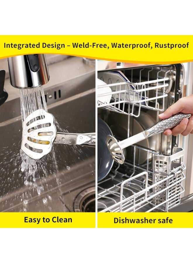 سيوسي Fish Shaped Potato Masher, Potato Ricer and Smasher Tool, One-Piece Design with Non-Slip Handle for Mashing Potatoes, Avocados, Boiled Eggs, Baby Food, Kitchen Utensil, Stainless Steel - Image 5