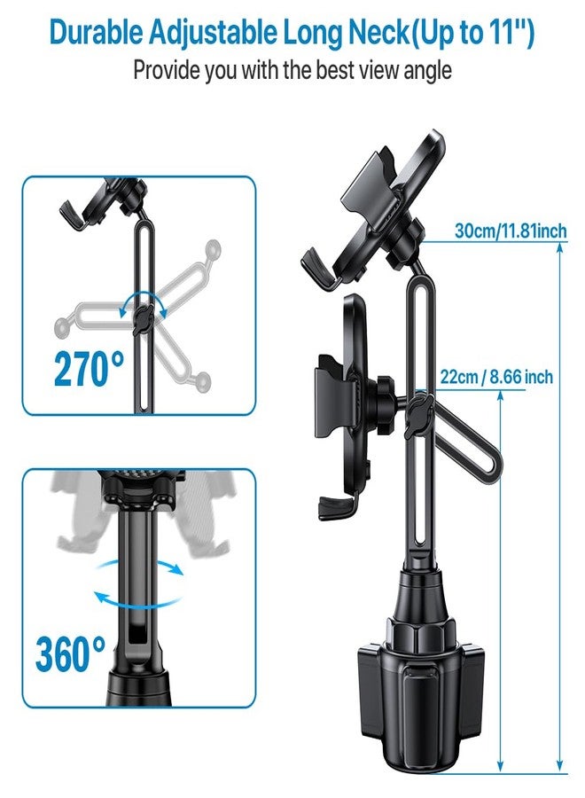 Miracase [2025 Latest Upgraded] Universal Cup Phone Holder for Car, [Rotatable & Adjustable] Long Neck Car Cup Holder Phone Mount Compatible with iPhone, Samsung, Google & More Smartphones - Image 4