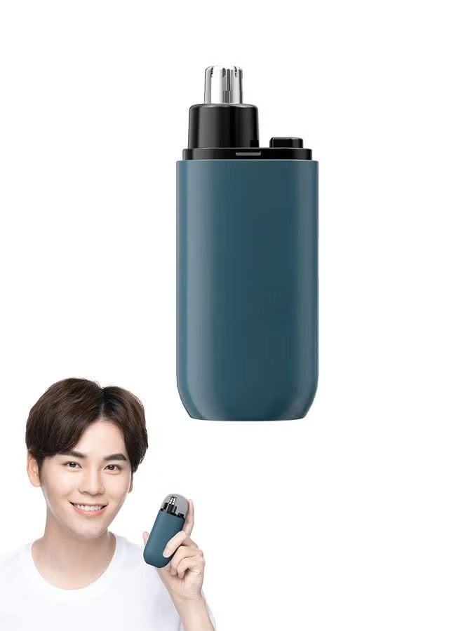 أداة تشذيب شعر الأنف المحمولة ، تشذيب شعر الوجه القابل لإعادة الشحن مع غطاء الحماية من الغبار ، أداة العناية بالرجال المقاومة للماء (أزرق) - Image 1