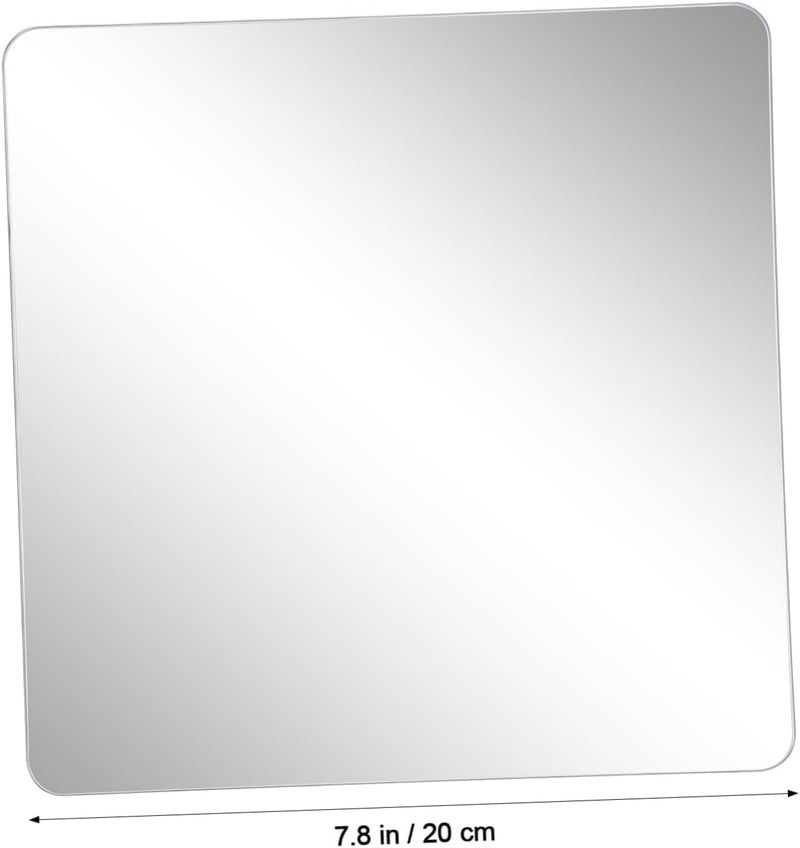 4 Pcs Self Adhesive Square Mirror Wall Stickers Acrylic Unbreakable Tiles for Bathroom Bedroom Nursery Decor Easy Peel and Stick Moisture Resistant Sheets - Image 2