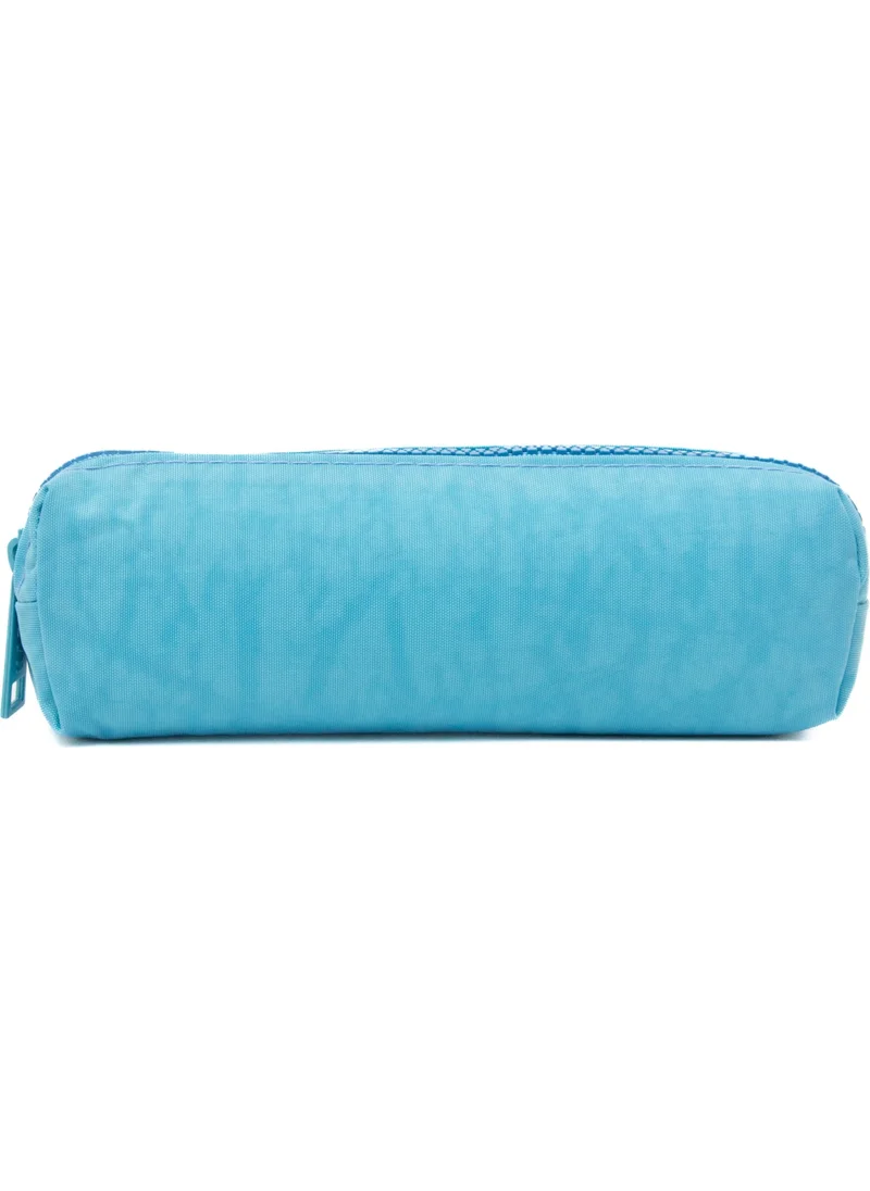 Kaff 01106 Turquoise Crinkle Fabric Unisex Single Compartment Waterproof Finger Pencil Case