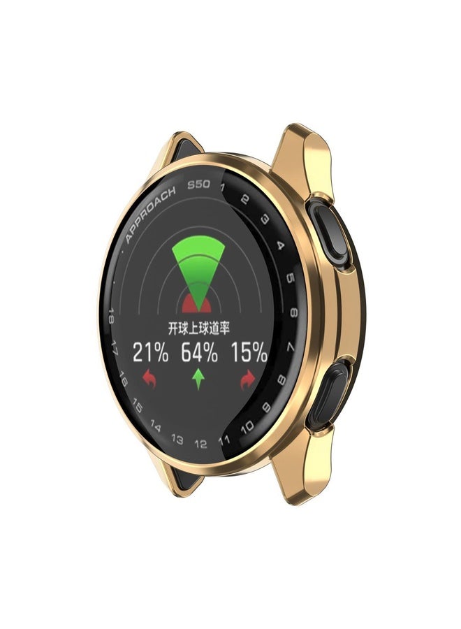 BURAQ For Garmin Approach S50 Electroplated TPU Full Coverage Watch Protective Case(Rose Gold) - Image 2