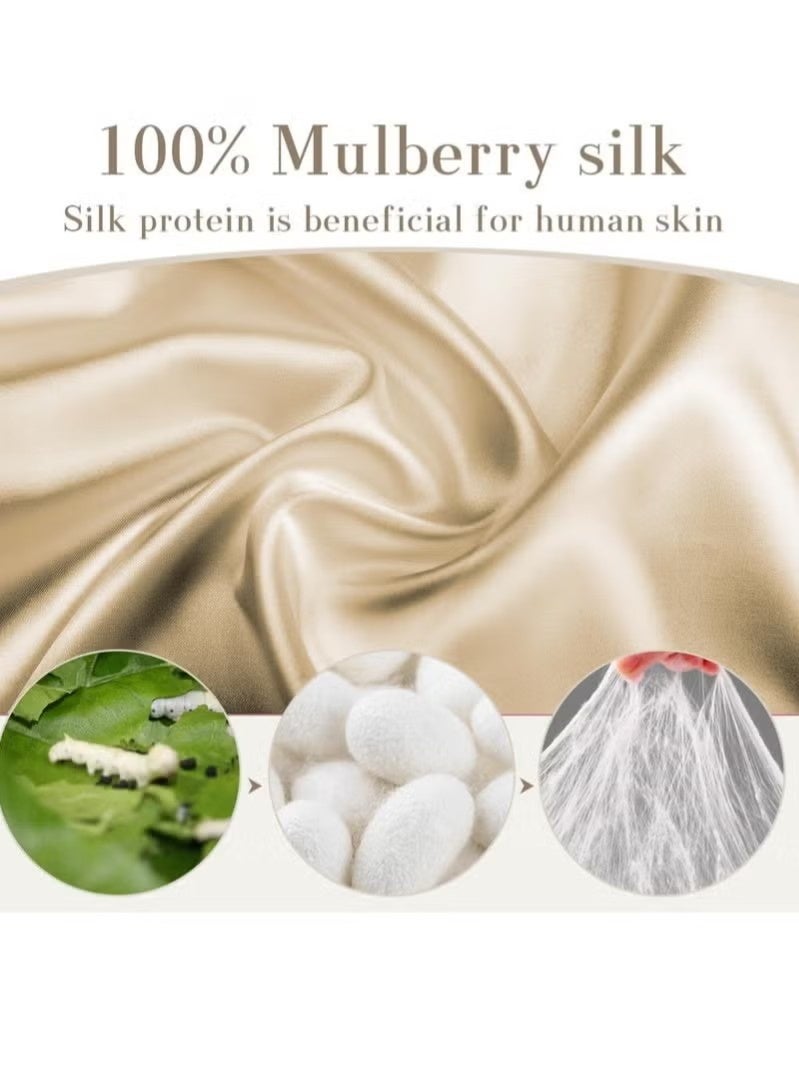 Beauenty 100% Mulberry Silk Sleep Mask Eye Mask for Women Man with Adjustable Band, for Side Sleeper Blackout Sleep Mask for Travel Rest and Office Large Size (Taupe) - Image 3