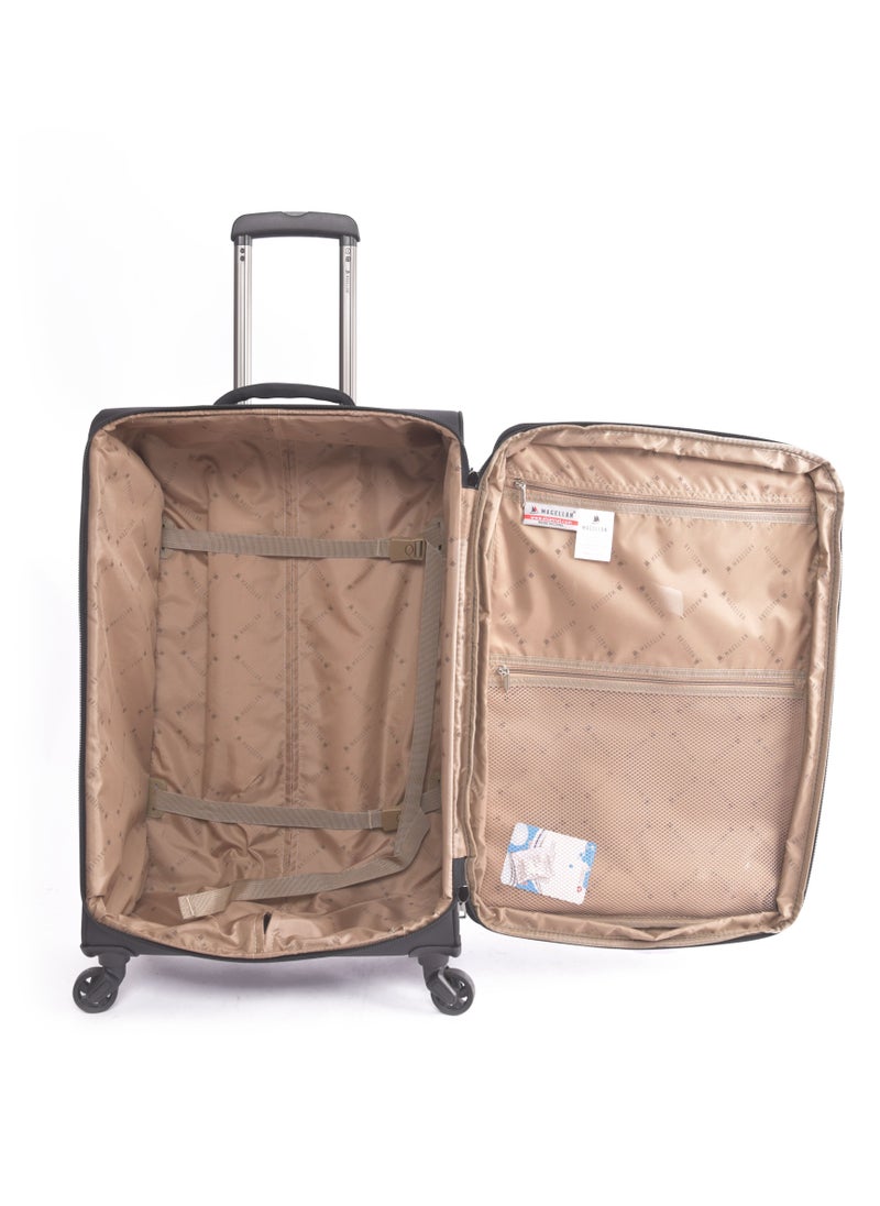 MAGELLAN Magellan Fabric Luggage Trolley Travel Bag 3Pc Set Size 20/24/28 Inch Grey  - Image 4