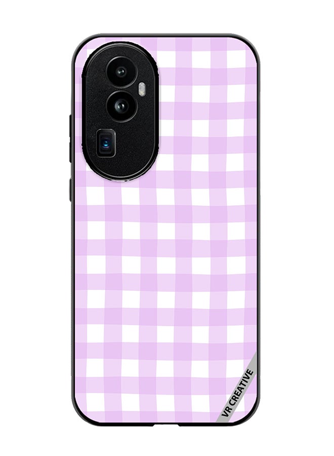 VR CREATIVE Protective Case Cover For Oppo Reno 10 Pro Plus Classic Checkered Plaid Purple Seamless Pattern Design Multicolour - Image 1