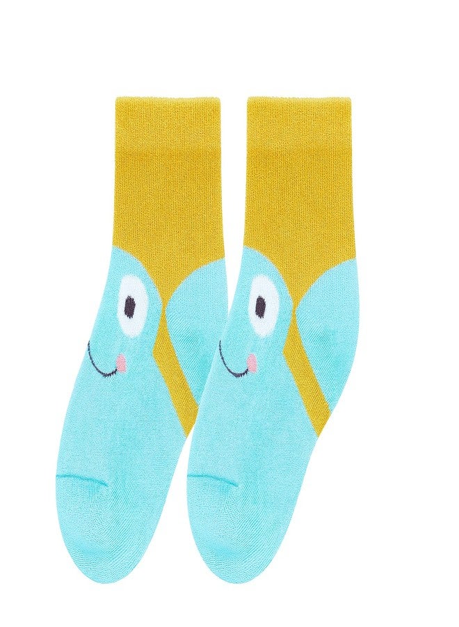 CUTEABLY جوارب للأطفال الرضع من عمر سنة واحدة - جوارب قطنية ناعمة للأطفال من عمر 6 إلى 12 شهرًا - طباعة متنوعة (IN، العمر، 6 أشهر، 12 شهرًا، 4، متعدد الألوان) - Image 2