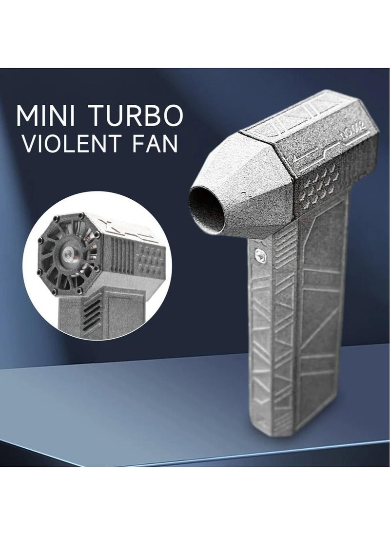 Powerful Mini Turbo Jet Fan Air Blower 110,000 RPM, 45MS Turbo Velocity, 3000mAh Wireless Operation, Brushless Motor Versatile and Adjustable for Cleaning, BBQ, and Multi-Purpose Use