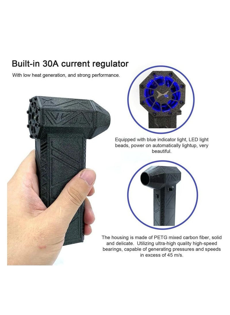 Powerful Mini Turbo Jet Fan Air Blower 110,000 RPM, 45MS Turbo Velocity, 3000mAh Wireless Operation, Brushless Motor Versatile and Adjustable for Cleaning, BBQ, and Multi-Purpose Use