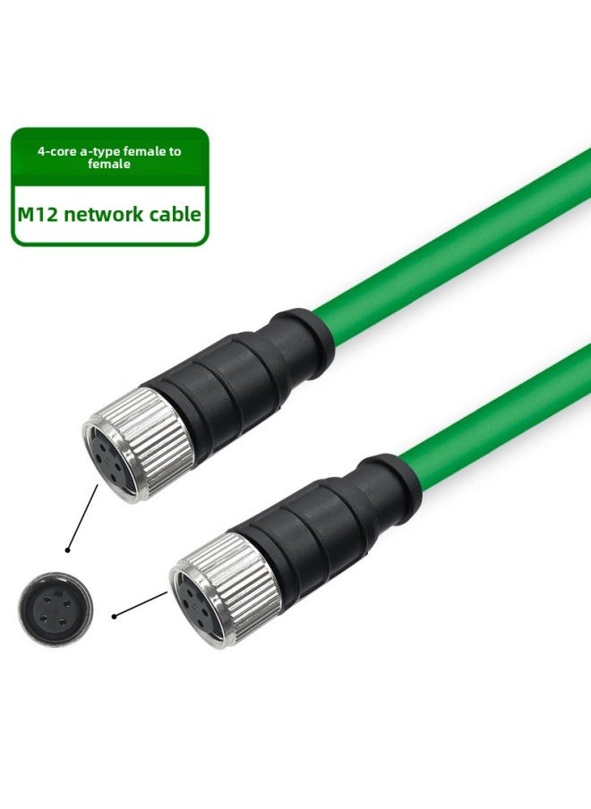 Generic M12 To RJ45 Connector Profinet Industrial Network Cable Bus 4/8 Core Straight ADX Type High Flexibility Double Shield-Color:[straight 4-core A-type Female To Female—m12]-Line Length:25 M  - Image 1