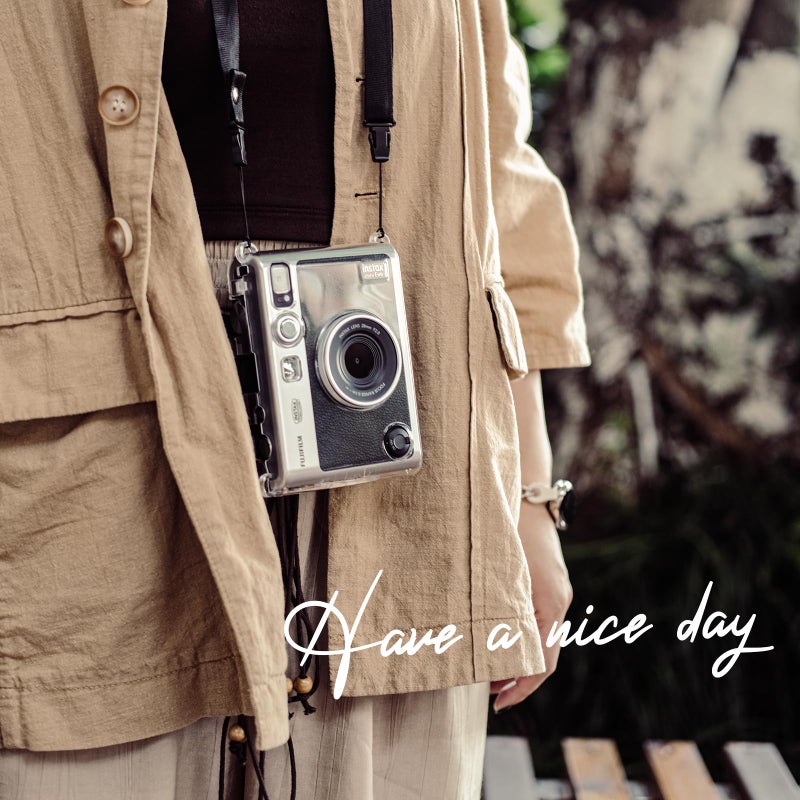 Rieibi Clear Protective Case for Fujifilm Instax Mini Evo Instant Camera - Hard Carrying Case Cover with Shoulder Strap - Image 4