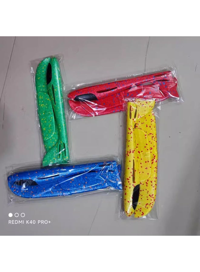 Foam Luminous Hand Throwing Aircraft Children's Toys Ejection Small Model Large Gliding Aircraft Stall Toy Manufacturers Wholesale-Color:32cm Blackhead Plane Slingshot = 5 Sets - Image 3