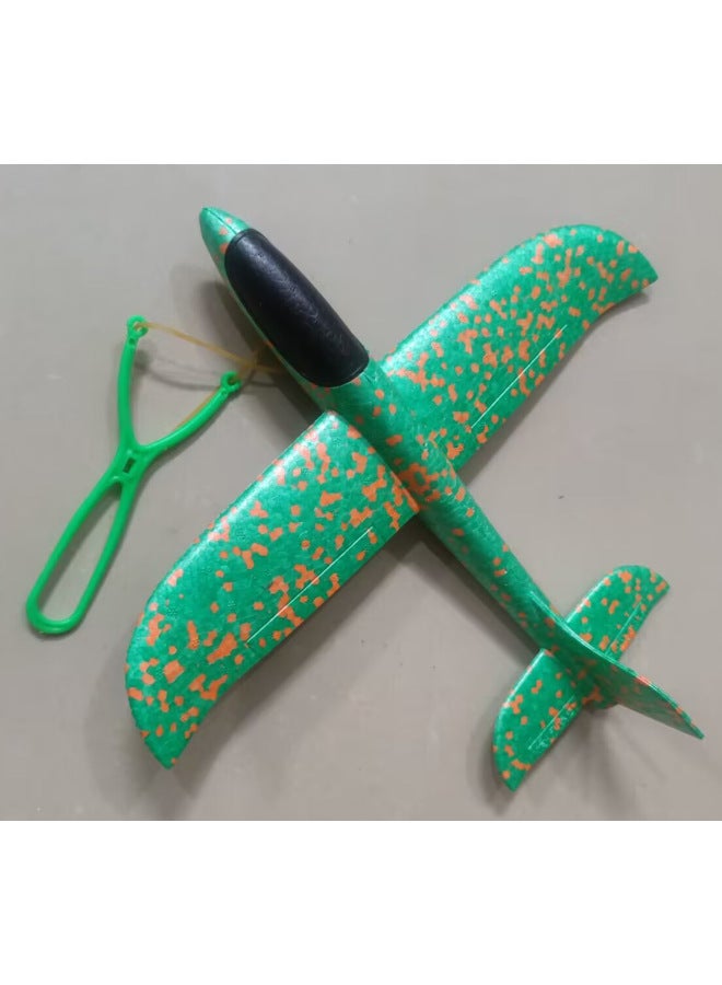 Foam Luminous Hand Throwing Aircraft Children's Toys Ejection Small Model Large Gliding Aircraft Stall Toy Manufacturers Wholesale-Color:32cm Blackhead Plane Slingshot = 5 Sets - Image 1