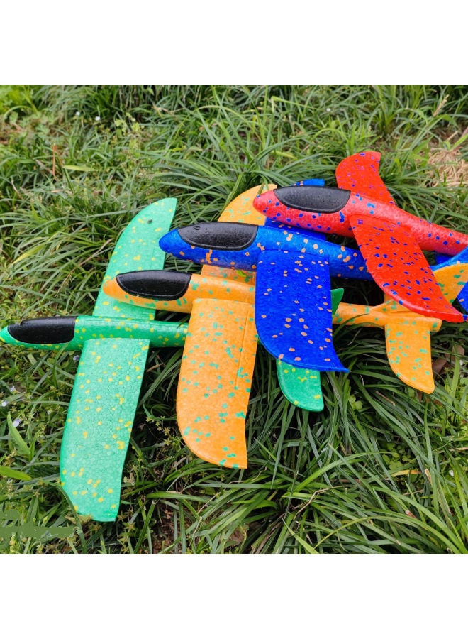 Foam Luminous Hand Throwing Aircraft Children's Toys Ejection Small Model Large Gliding Aircraft Stall Toy Manufacturers Wholesale-Color:32cm Blackhead Plane Slingshot = 5 Sets - Image 2