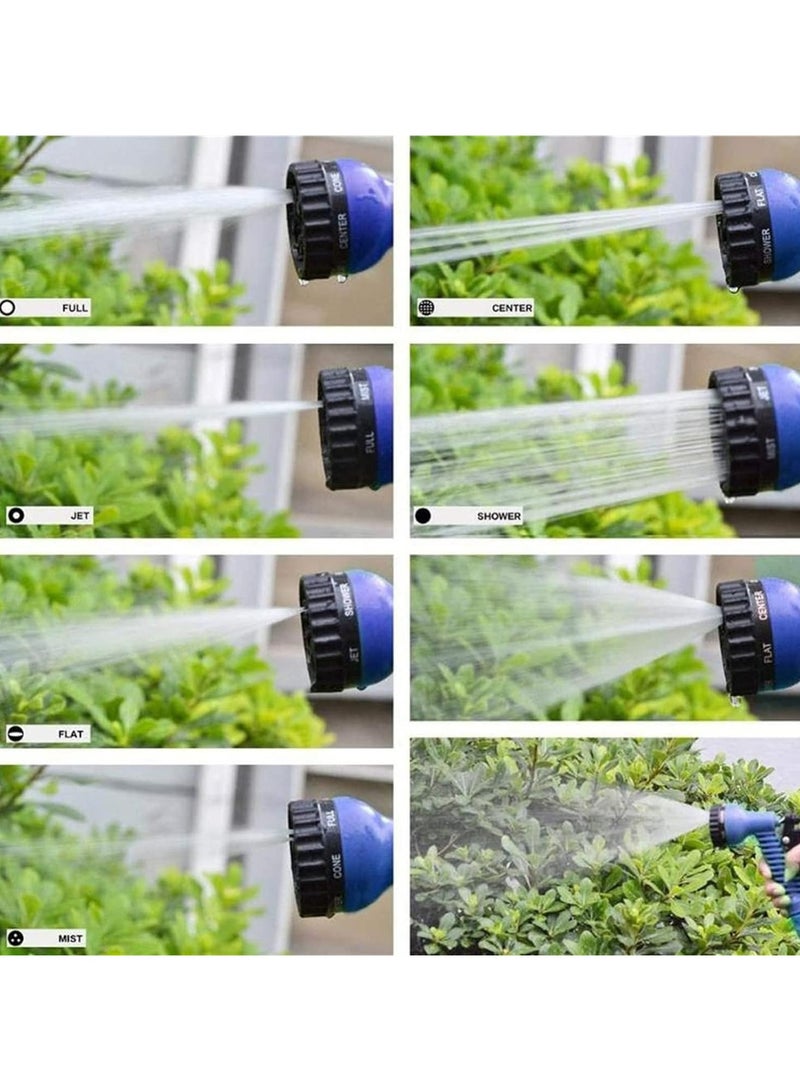 ارواق محول وصلات خراطيم الحديقة، خرطوم مياه مرن سحري قابل للتوسيع، خراطيم بلاستيكية مع مسدس رش لسقي غسيل السيارات، إصلاح رذاذ موصل خرطوم المياه (75 قدم) - Image 2