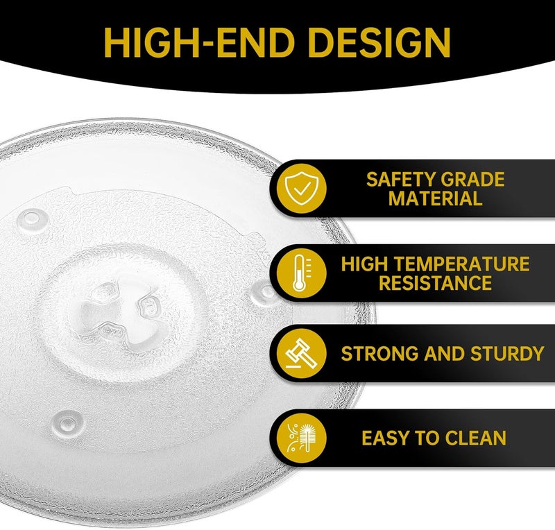 Rotaglass 10.5" Microwave Glass Turntable Plate, 10.5" / 27cm Microwave Tray Replacement Glass Plate, Glass Tray Replacement for LG, GE, Magic Chef, Hotpoint, Panasonic, Kenmore, etc - Image 3