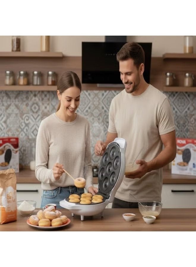 NOVA Electric Donut Maker NT-185DMT – 7 Mini Donuts Maker, 800–1000W Fast Heating, Non-Stick Plates, Cool Touch Housing, Indicator Lights, Easy Clean Compact Kitchen Appliance for Home Use - Image 5