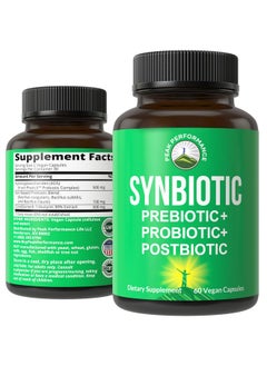 Synbiotic = Prebiotic + Probiotic + Postbiotic 3In1 Supplement With Clinically Tested Ingredients Pre And Probiotics Plus Important Tributyrin Postbiotics For Gut Vegan Capsules For Women + Men