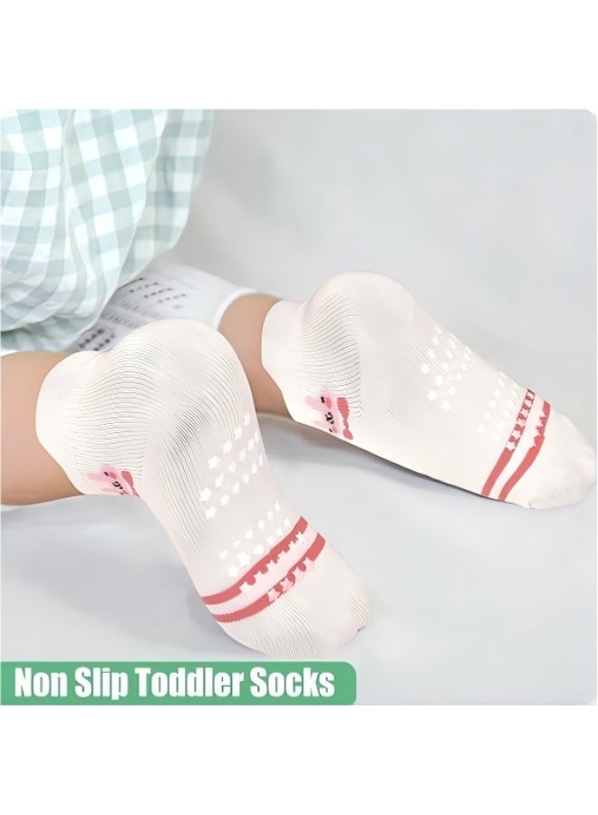 Norello Toddler Socks with Grips, 12 Pairs Kids Non-Slip Grippers Baby Boys Girls House Socks for Age 0-7 - Image 4