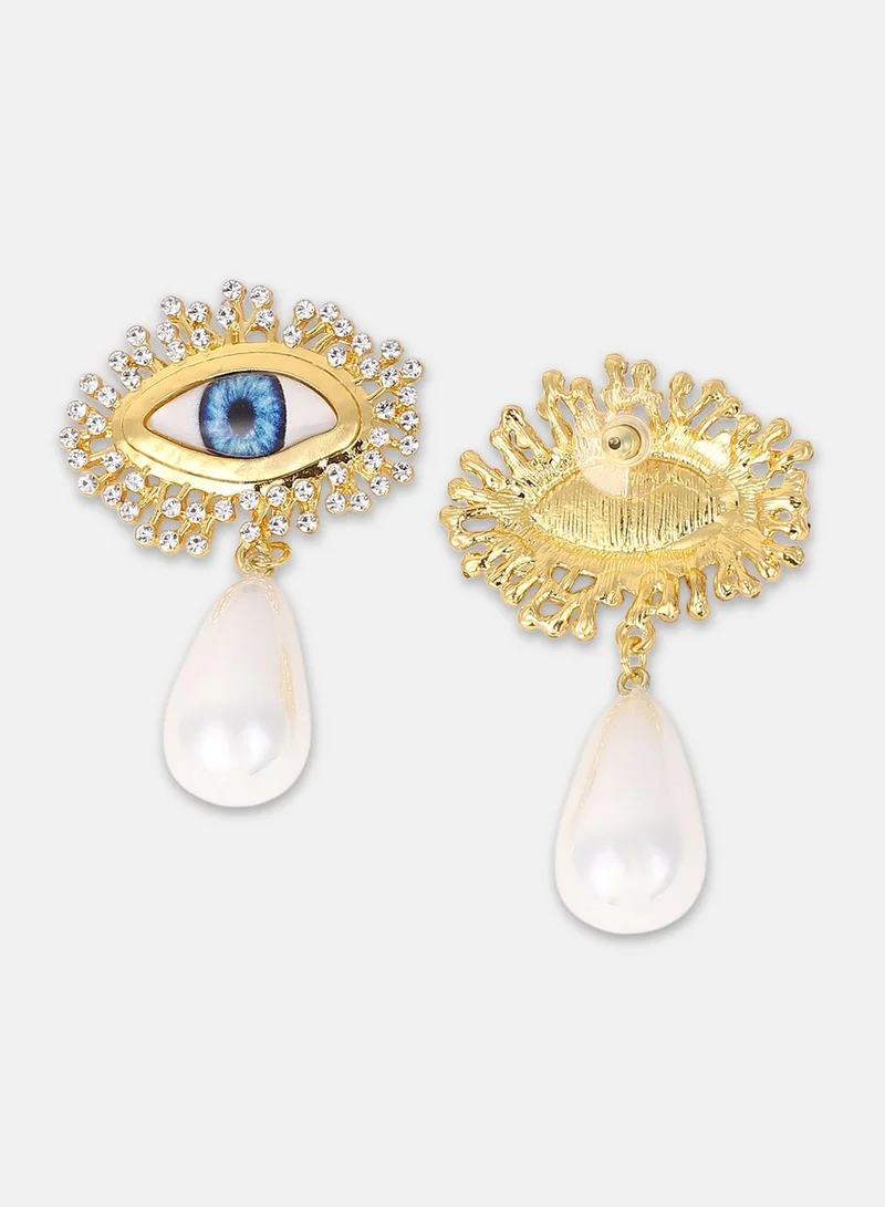 Sohi  Eye Pearl Drop Earrings for Women | Best Price UAE