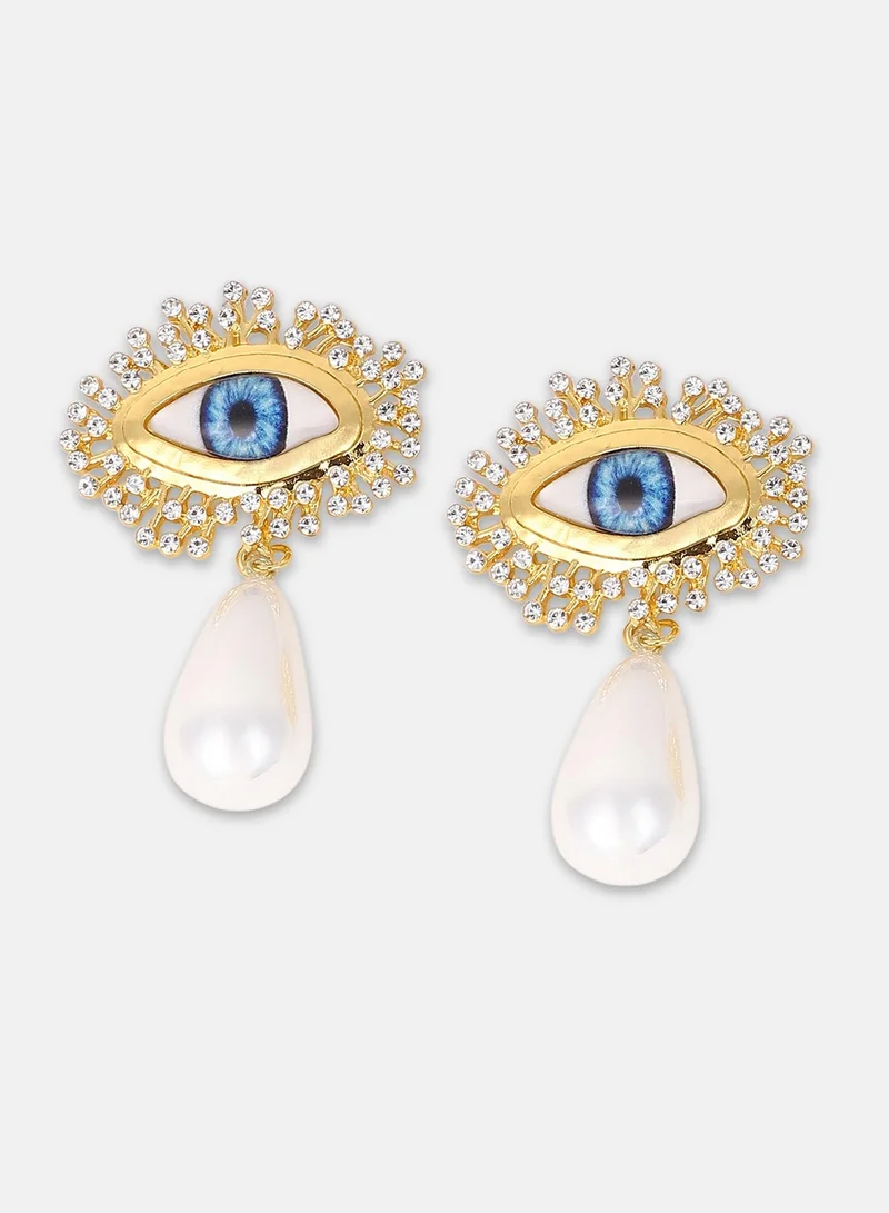 Sohi  Eye Pearl Drop Earrings for Women | Best Price UAE