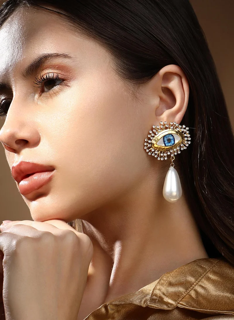 Sohi  Eye Pearl Drop Earrings for Women | Best Price UAE
