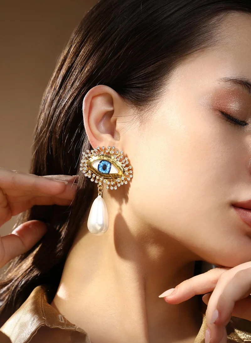 Sohi  Eye Pearl Drop Earrings for Women | Best Price UAE