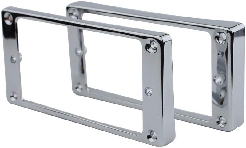 guyker Curved Bottom Metal Humbucker Pickup Mounting Ring Set - Bridge and Neck Pickups Cover Frame Replacement Compatible with Les Paul LP Style Electric Guitar or Precision Bass(2PCS, Chrome) - Image 3