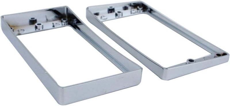 guyker Curved Bottom Metal Humbucker Pickup Mounting Ring Set - Bridge and Neck Pickups Cover Frame Replacement Compatible with Les Paul LP Style Electric Guitar or Precision Bass(2PCS, Chrome) - Image 2