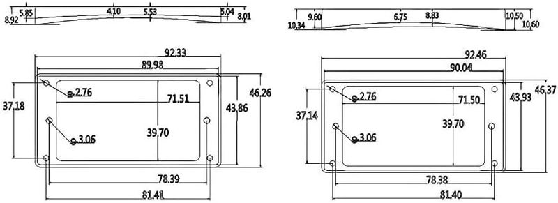 guyker Curved Bottom Metal Humbucker Pickup Mounting Ring Set - Bridge and Neck Pickups Cover Frame Replacement Compatible with Les Paul LP Style Electric Guitar or Precision Bass(2PCS, Chrome) - Image 4