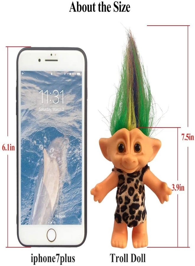 Yintlilocn Vintage Troll Dolls Chromatic Adorable for Collections, School Project, Arts and Crafts, Party Favors - 7.5" Tall Colorful Hair (Include The Length of Hair) - Image 5