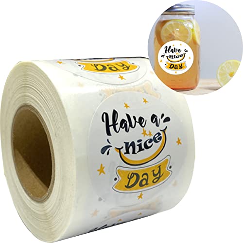 Top label 2 Inch Have a Nice Day Stickers,Decorative Business ,Envelope Sealing,Thank You Adhesive Packaging Labels for Tool Boxes,Laptops,500 Pcs Per Roll - Image 2