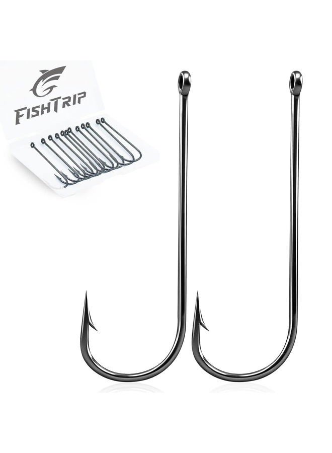 FishTrip Crappie Panfish Fishing Hooks-100pcs Aberdeen Hooks Long Shank Light Wire for Sunfish Small Bass Trout Freshwater Size 12# - Image 1