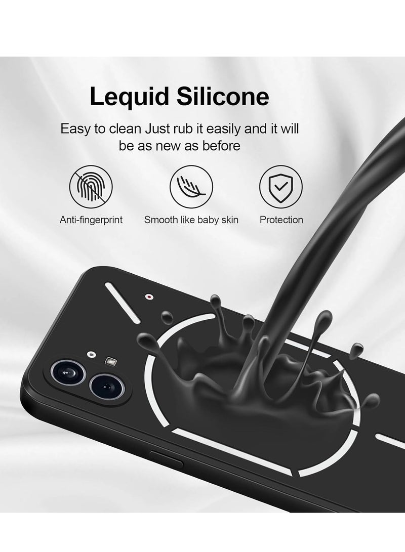 بورتوني لا شيء هاتف 1 غطاء حافظة سائل من السيليكون غطاء حماية الكاميرا حافظة واقية مضادة للصدمات مع بطانة من الألياف الدقيقة لهاتف لا شيء 1 - Image 5