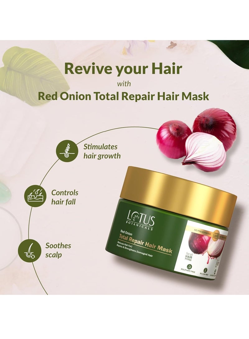 LOTUS BOTANICALS LOTUS BOTANICALS Red Onion Total Repair Hair Mask |Hair Mask For Damaged Hair | Prevents & Controls Hairfall | Hair Growth | No Sulphates, No Silicones, No Toxic Chemicals, Unscented, 200 Gram  - Image 3