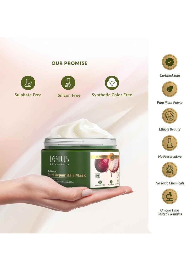 LOTUS BOTANICALS LOTUS BOTANICALS Red Onion Total Repair Hair Mask |Hair Mask For Damaged Hair | Prevents & Controls Hairfall | Hair Growth | No Sulphates, No Silicones, No Toxic Chemicals, Unscented, 200 Gram  - Image 5