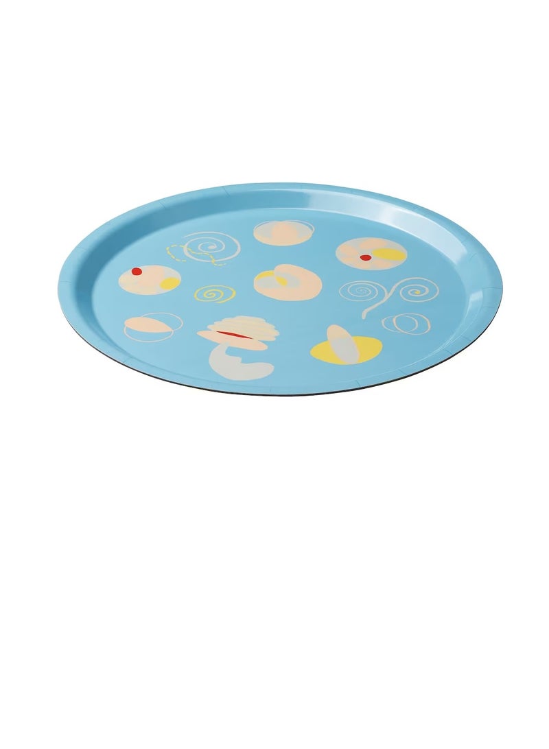 صينية مزخرفة أزرق فاتح 32 سم - Image 3