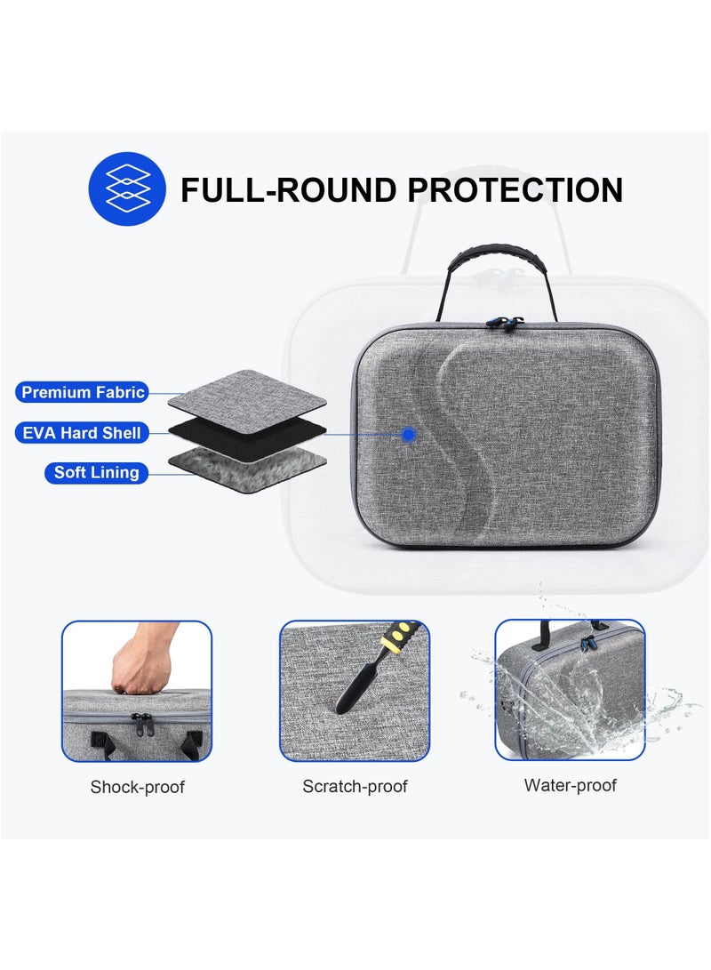 Image حقيبة حمل لميتّا كويست 3، حقيبة تخزين للسفر لأوكولوس كويست 3 مع حزام النخبة، وحدات التحكم وغيرها من الملحقات، حقيبة صلبة وبطانة ناعمة للسفر والتخزين - Image 3