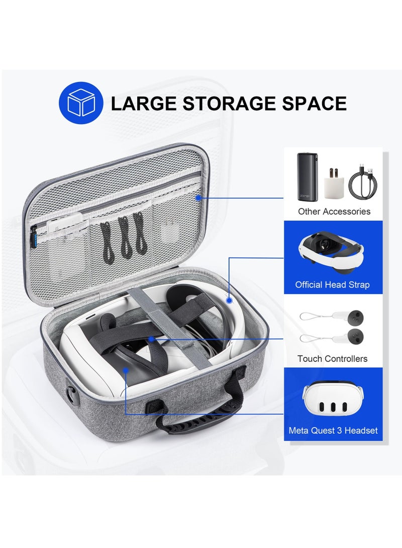 Image حقيبة حمل لميتّا كويست 3، حقيبة تخزين للسفر لأوكولوس كويست 3 مع حزام النخبة، وحدات التحكم وغيرها من الملحقات، حقيبة صلبة وبطانة ناعمة للسفر والتخزين - Image 2