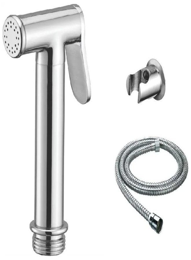 Acetap Round Brass Health Faucet with 1.5 MTR Flexible SS304 Shower Tube and Wall Mounted Stand Pack of 1 Piece - Image 2