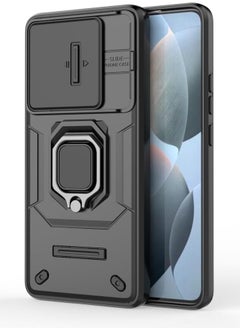 VKL حافظة متوافقة مع حافظة Xiaomi Poco X6 Pro 5G مع غطاء عدسة الكاميرا المنزلقة، متوافقة مع حافظة Xiaomi Redmi K70E 5G (أسود)  - Image 3
