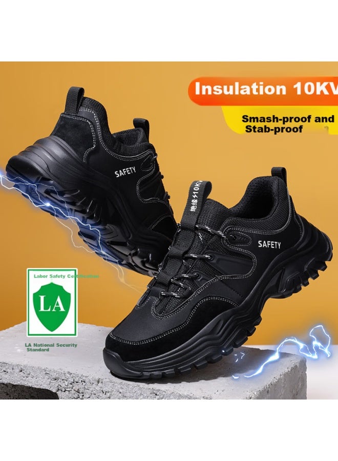 GUYISA Guyisa Men's Winter Ulated Electrician Safety Shoes With Plastic Toe Cap, Anti-smashing, Anti-piercing, Lightweight Soft Sole Work Safety Shoes 3102kv Size 41 - Image 1