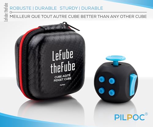 PILPOC theFube Fidget Cube 6Sided Stress Relief Infinity Cube for Adults Kids Boosts Concentration Mindfulness Aid Silent Audible Modes Includes Carry Case for Portability Midnight Sapphire - Image 5