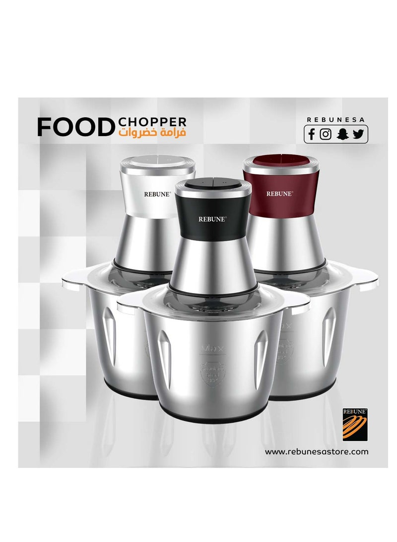 REBUNE Vegetable Chopper With Bowl 3L 500 W RE-2-0100R Red - Image 3