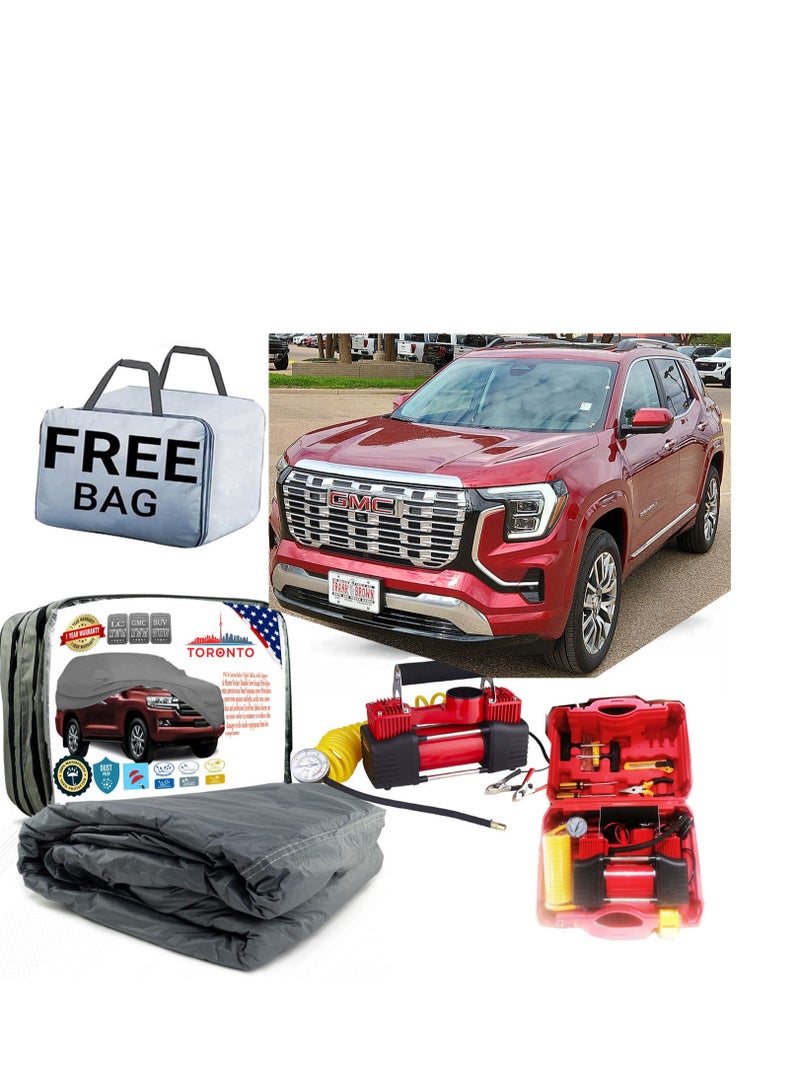 TORONTO GMC Terrain Ultimate Protection Kit: Custom-Fit Outdoor/Indoor Cover + Portable Air Compressor & Tire Repair - Image 1