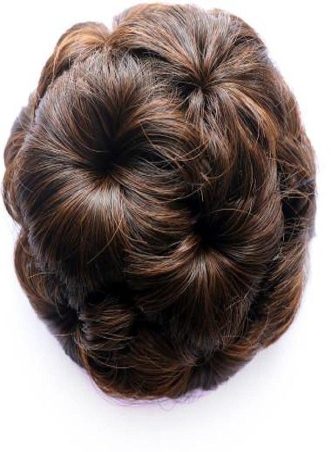FLUSHIA عبوة من قطعة واحدة من مشابك شعر نسائية على شكل كعكة جودا مع وصلات شعر صناعية (لون ذهبي فاتح) - Image 1