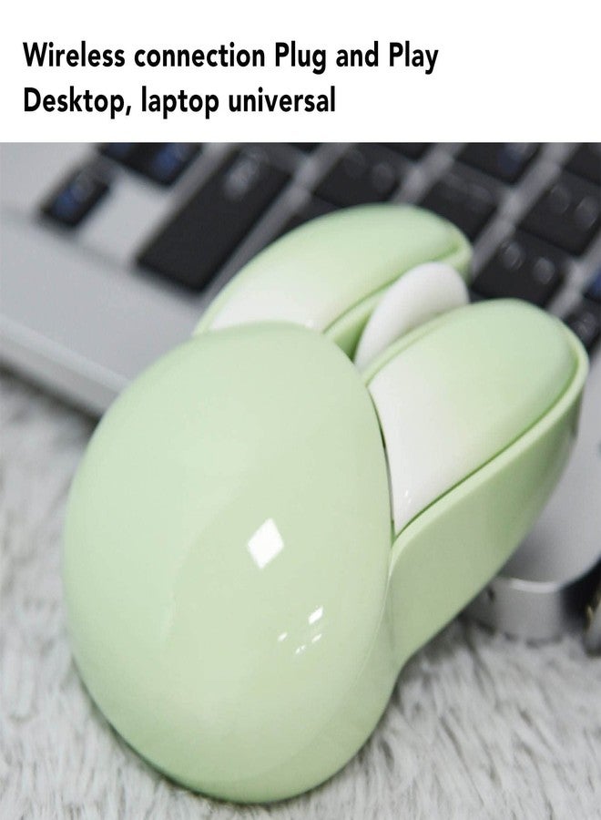 Serounder Cute Bunny Mouse, Cute Rabbit 2.4G Mice, Candy Colors, Silent Kawaii Rabbit Mouse, 3 Levels Adjustable DPI, 33ft Effective Range for Girls and Kids (Matcha Green) - Image 2